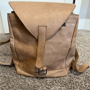 Tan Leather Backpack